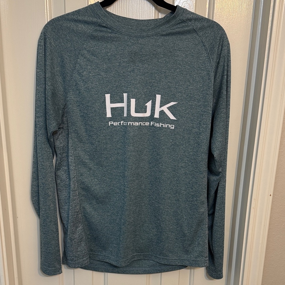 Huk Teal Long Sleeve Performance Shirt